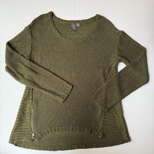 Quinn - Olive Green Scoop Neck Sweater - Size large
